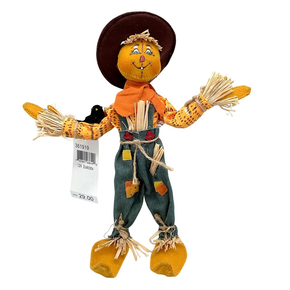 Annalee 12in Scarecrow Harvest Doll with Crow 361919 Fall Decor NWT